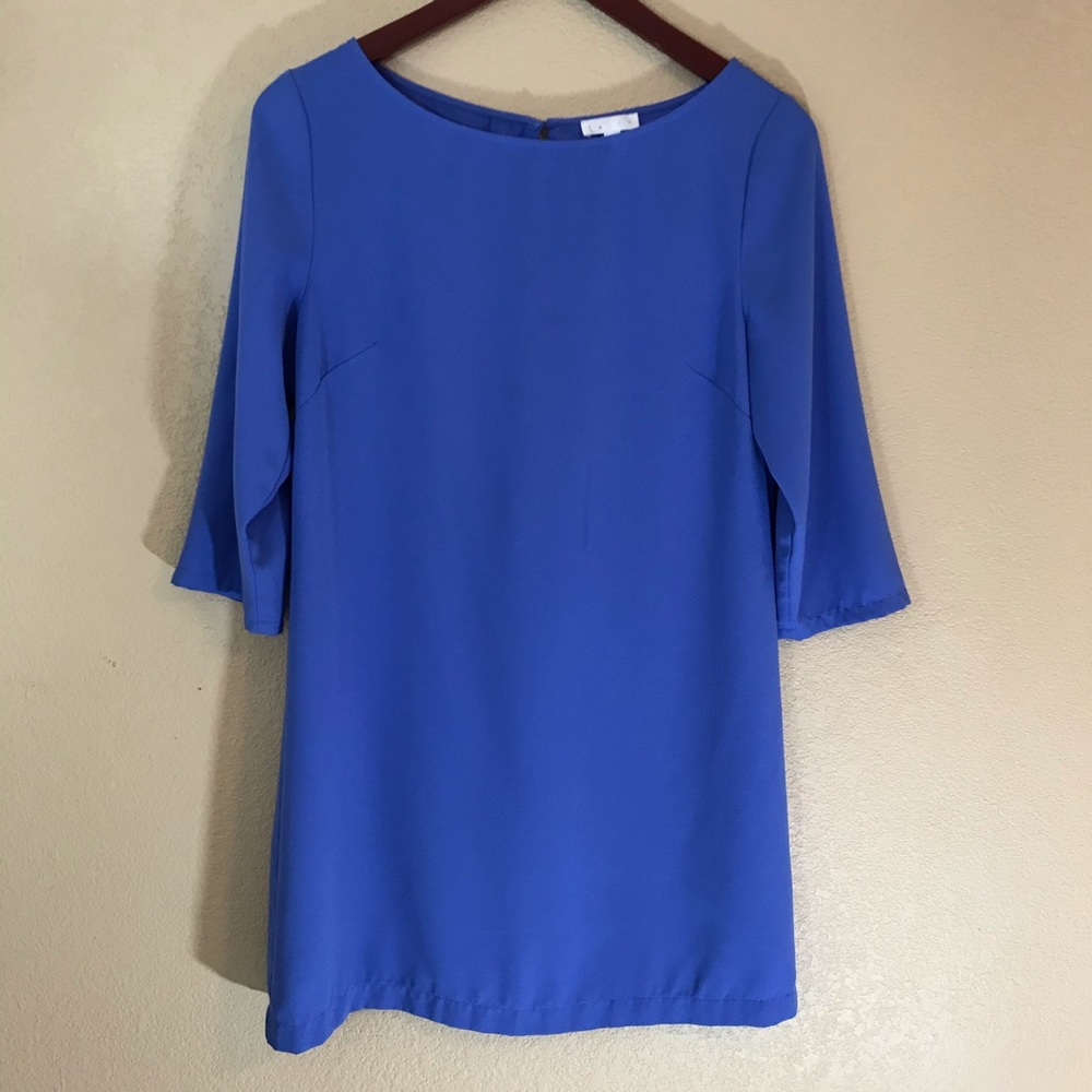 Periwinkle blue keyhole back mini dress sassy!